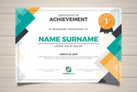 Modern Certificate Template In Flat Style Free Vector for Unique Travel Certificates 10 Template Designs 2019 Free