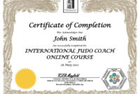 Mojjjo International Judo Coach Certification for Best Coach Certificate Template
