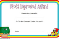 Most Improved Student Award Certificate Template Free 1 throughout Most Improved Student Certificate