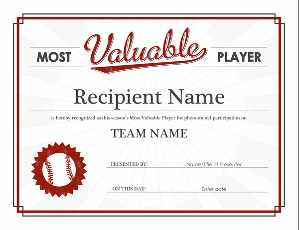 Most Valuable Player Award Certificate inside Mvp Award Certificate Templates Free Download