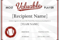 Most Valuable Player Award Certificate: It Is A Recognition throughout Best Mvp Certificate Template