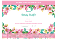 Mother'S Day Gift Certificate Template – Pdf Templates | Jotform with Unique Mothers Day Gift Certificate Templates