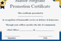 Msgt Promotion Certificate Template | Certificate Templates for Unique Job Promotion Certificate Template Free