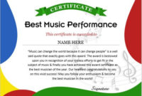 Music Performance Certificate Wording & Templates | Formal intended for Music Certificate Template For Word Free 12 Ideas