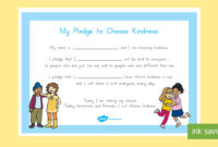 My Pledge To Choose Kindness Certificate- Choose Kindness within Fresh Kindness Certificate Template 7 New Ideas Free
