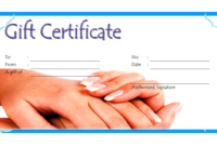 Nail Salon Gift Certificate Template Free Printable 4 In throughout Free Printable Manicure Gift Certificate Template