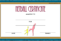 Netball Certificate Template Free 2 In 2020 | Certificate intended for Fresh Netball Certificate Templates Free 17 Concepts
