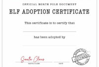 Official Elf Adoption Certificate – Free Elf On The Shelf intended for Elf Adoption Certificate Free Printable
