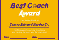 Online Best Coach Award Certificate Template | Fotor Design for Best Best Coach Certificate Template