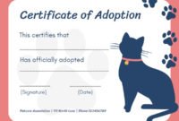 Online Certificate Of Adoption Certificate Template | Fotor in Cat Adoption Certificate Templates