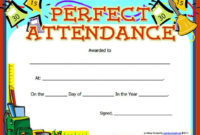 Perfect Attendance Certificate Template | Free Printable in Perfect Attendance Certificate Template Free