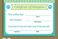 Pet Adoption Certificate Printable Free – Pet'S Gallery inside Pet Adoption Certificate Template Free 23 Designs