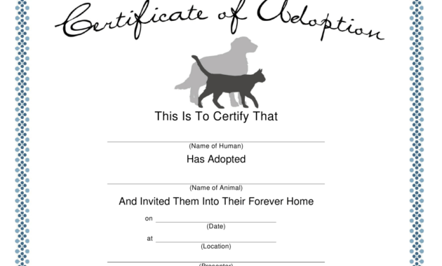 Pet Adoption Certificate Template Download Printable Pdf throughout Unique Pet Adoption Certificate Editable Templates