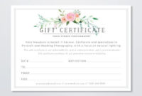 Photography Gift Certificate Template – Gift Card Template in Fresh Photography Gift Certificate