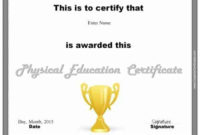 Physical Education Awards And Certificates – Free pertaining to Physical Education Certificate Template Editable