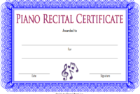 Piano Recital Certificate Template Free Printable (Semi for Piano Certificate Template Free Printable