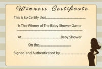 Pin On Baby with Baby Shower Game Winner Certificate Templates