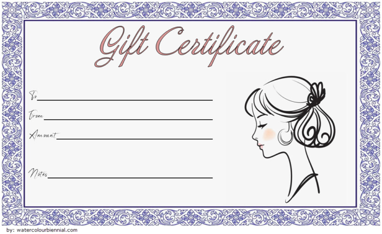 Best Free Printable Hair Salon Gift Certificate Template Best