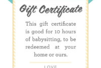 Pin On Nanny regarding Unique Babysitting Certificate Template