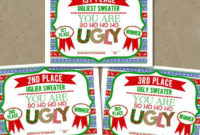 Pin On Ugly Sweater Party pertaining to Best Free Ugly Christmas Sweater Certificate Template