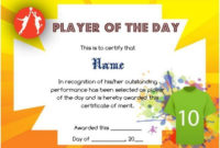 Player Of The Day Certificate Template In 2020 | Certificate in Player Of The Day Certificate Template Free