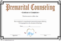 Pre Marriage Counseling Certificate Template Free Printable for Marriage Counseling Certificate Template