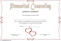Pre Marriage Counseling Certificate Template Free Printable throughout Marriage Counseling Certificate Template