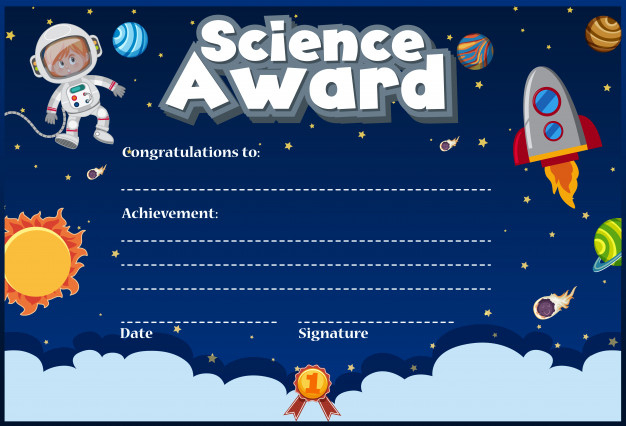Premium Vector | Certificate Template For Science Award With for Science Achievement Certificate Template Ideas