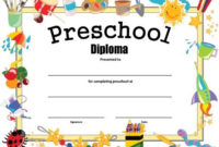 Preschool Diploma – Free Printable | Kindergarten Graduation throughout Fresh Editable Pre K Graduation Certificates