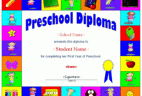 Preschool Diploma Template | Preschool Diploma Template for Best 10 Free Editable Pre K Graduation Certificates Word Pdf