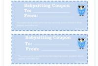 Printable Babysitting Coupons – Free Baby Sitting Voucher throughout Unique Babysitting Certificate Template 8 Ideas