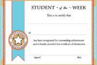 Printable Certificates &amp; Awards | Calloway House | Student with Student Of The Week Certificate