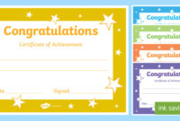 Printable Congratulations Certificate Template inside Science Achievement Certificate Template Ideas