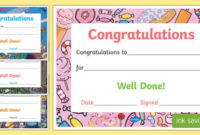 Printable Congratulations Certificate Template with regard to Best Job Well Done Certificate Template 8 Funny Concepts