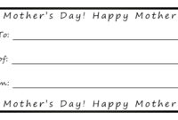 Printable Gift Certificates For Mom with Mothers Day Gift Certificate Templates