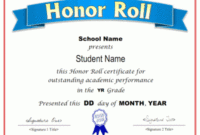 Printable Honor Roll Award Certificate In Pdf And Doc inside Best Editable Honor Roll Certificate Templates