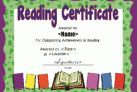 Printable Reading Certificate | Reading Certificates with Fresh Reading Certificate Template Free