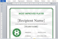 Printable Sports Certificate Template For Word with regard to 10 Sportsmanship Certificate Templates Free