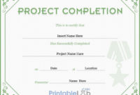Project Completion Certificate Template In Highland, Silver throughout Completion Certificate Editable