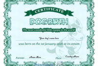 Puppy Birth Certificate Free Printable Sample In Onahau, Fun for Puppy Birth Certificate Template