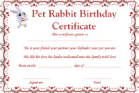 Rabbit Birth Certificate: 10 Certificates Free To Print And with regard to Best Rabbit Birth Certificate Template Free 2019 Designs