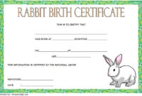 Rabbit Birth Certificate Template Free 1 In 2020 | Birth intended for Rabbit Birth Certificate Template Free 2019 Designs