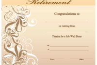 Retirement Certificate Printable Certificate pertaining to Retirement Certificate Templates