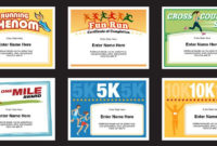 Running Certificates Templates | Runner Awards Cross Country for Fresh 5K Race Certificate Template 7 Extraordinary Ideas