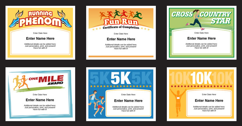 Running Certificates Templates | Runner Awards Cross Country within Running Certificate Templates 10 Fun Sports Designs