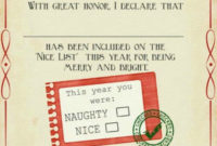 Santa "Nice List" Free Printable Certificate | Christmas intended for Santas Nice List Certificate Template Free