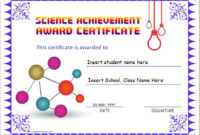 Science Achievement Award Certificates | Word & Excel Templates pertaining to Best Science Achievement Certificate Templates