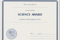 Science Fair Award Certificates Printables & Templates intended for Best Free 6 Printable Science Certificate Templates