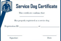 Service Dog Certificate Template Free In 2020 | Service Dogs regarding Dog Training Certificate Template Free 10 Best