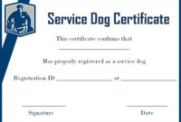 Service Dog Certificate Template Free | Service Dogs within Best Service Dog Certificate Template
